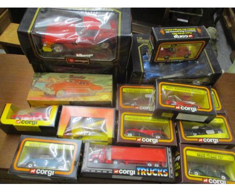 Diecast model vehicles to include Corgi, Burago and others 
