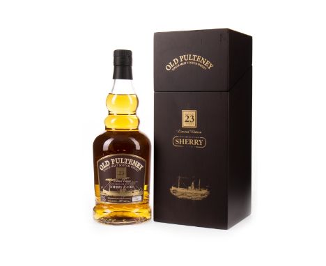 OLD PULTENEY AGED 23 YEARS WORLD OF WHISKIES Active. Wick, Caithness. Matured in sherry casks, bottle no. 1087, 70cl, 43% vol
