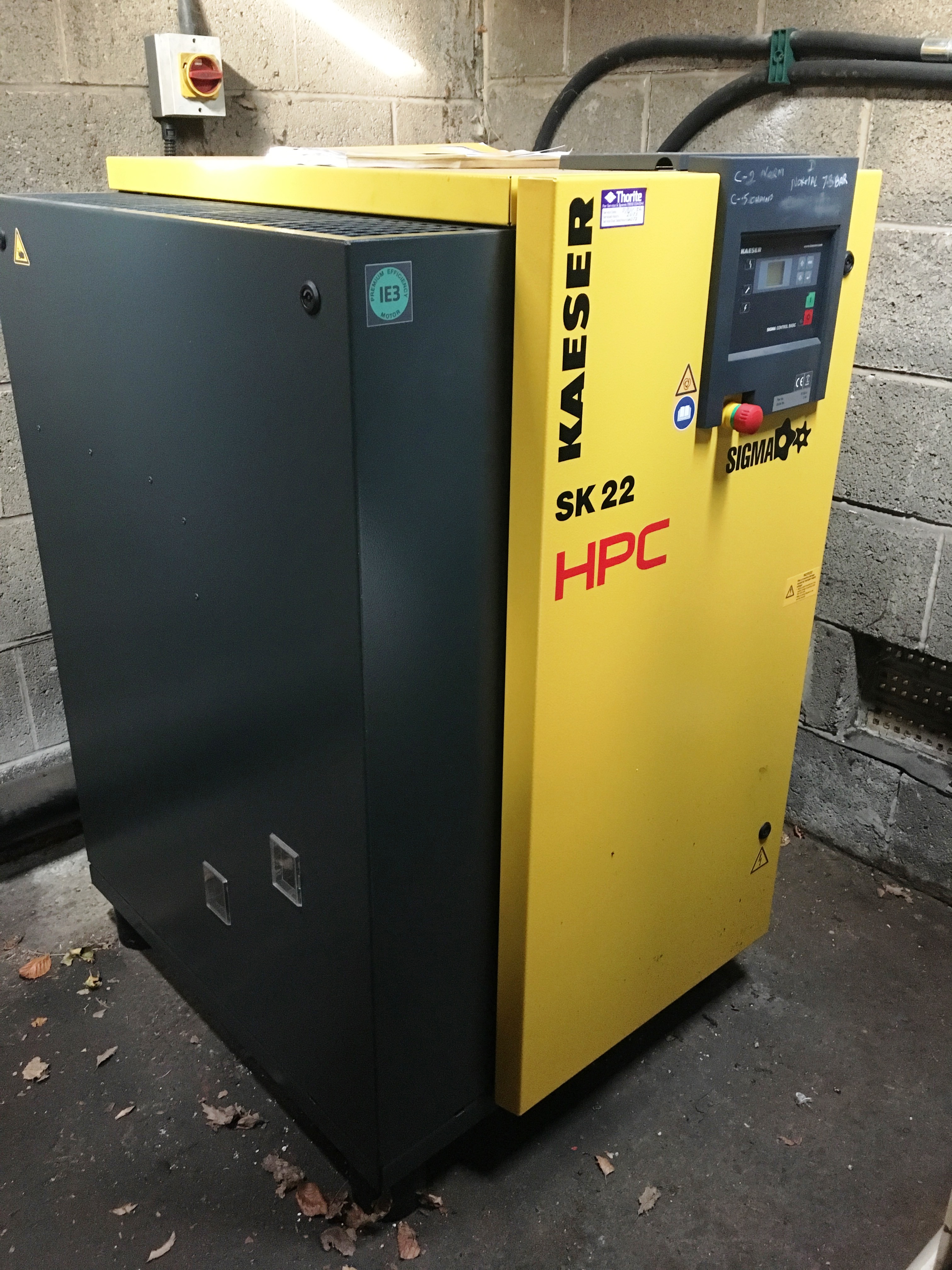 Kaeser HPC Compressor Model SK22Hours 3076Serial No 2144YOM