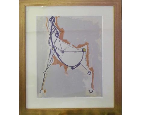 MARINO MARINI 'Horse', original serigraph on vellum, Dietz printer, signed and dated in the plate, 38cm x 28cm, glazed and fr