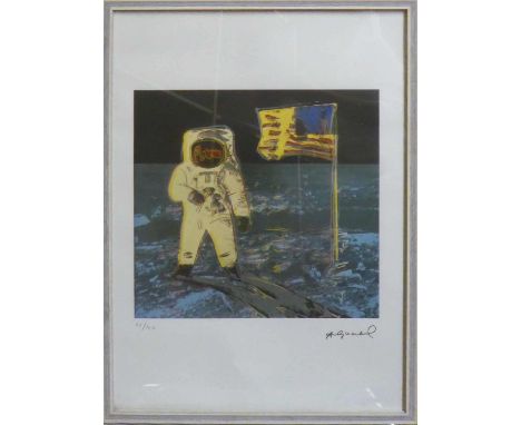 ANDY WARHOL 'Moon Landing', lithograph, from Leo Castelli gallery, stamped on reverse, edited by G. Israel on Arches paper, n