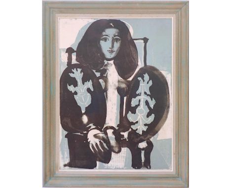 PABLO PICASSO 'Jaqueline', off set lithograph, 75cm x 55cm, framed and glazed. 