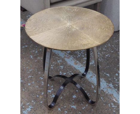 SIDE TABLE, 1970's Italian style, gilt metal, 51cm x 47cm diam. 