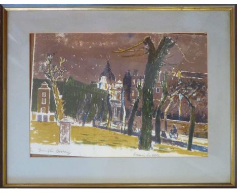 EDWIN LA DELL ARA (British 1914-1970) 'Brompton Oratory', lithograph, hand signed, titled and numbered 2/12, 40cm x 55cm. 