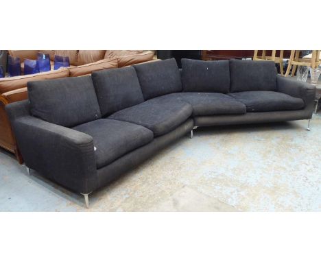 B&amp;B ITALIA HARRY CORNER SOFA, by Antonio Citterio, charcoal upholstery, of angled form, 106cm D x 75mc H x 300cm W. (with