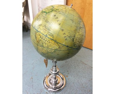 TERRESTRIAL GLOBE ON STAND, contemporary country house style support, 86cm H approx. 