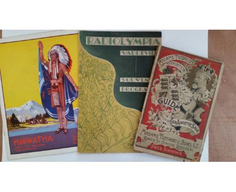 EPHEMERA, selection, inc. My Friends Thoughts sketch book (1890-1920s), theatre programmes, Folies Bergere, Radiolympia Vaude