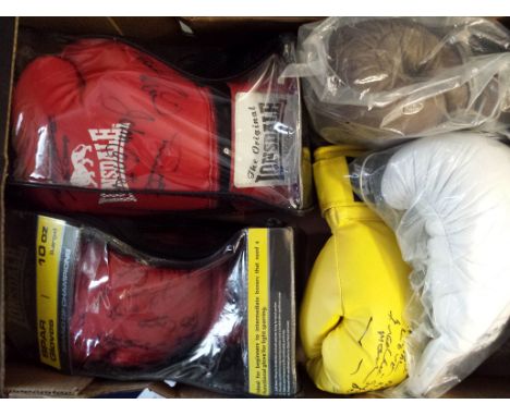 BOXING, signed boxing gloves, inc. Freddy Mack (1952 Olympics gold medallist); Alan Rudkin, Terry Spinks, Billy Aird, Bernie 