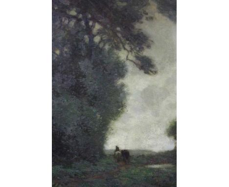 Alfred Hartley (1855-1933) oil on canvas - A Patch by a Wood, artists labels verso, in good gilt frame, 61cm x 51cm