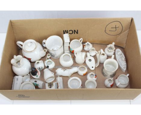 Collection of W. H. Goss crested china - various shapes and crests