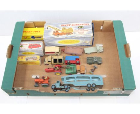 Diecast selection - including Dinky no. 408 by Bedford Lorry, Coles Crane no. 972, Fire Engine no. 955, Observation Coach no.
