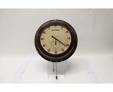 Wall mounted stopwatch in simulated bakelite metal case, by Smiths English Clocks Ltd., with Air Ministry marks to rear - M2,