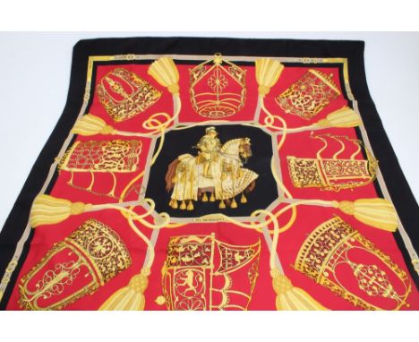 Authentic vintage Hermès silk scarf Les Muserolles by Christiane Vauzelles, 90cm square, plump hand-rolled edges   CONDITION 