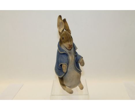 Steiff Peter Rabbit, circa 1905, velvet and felt, missing ear button and red slippers   CONDITION REPORT  No tears to the vel