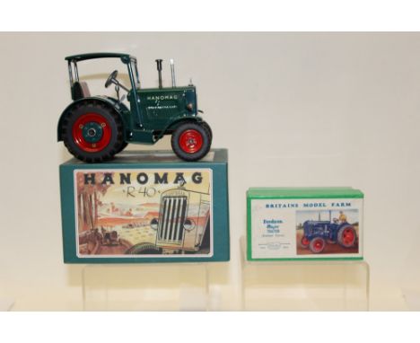 Hanomag R40 diecast tractor in original box, plus an empty Britains Fordson Major box (2)