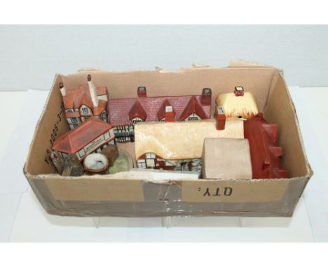 Group of ten various W. H. Goss and other crested china - including a model of Anne Hathaway's Cottage (10)
