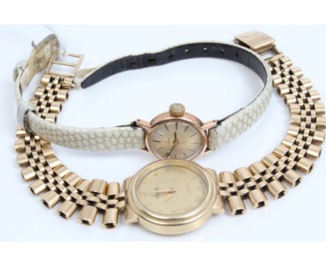 Ladies' gold (9ct) Soudé wristwatch on gold bracelet and gold cased Tissot watch (2)