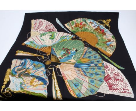 Authentic vintage Hermès silk scarf Brise de Charme by Julie Abadie, plump hand-rolled edges, 90cm square   CONDITION REPORT 