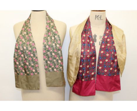 Two gentlemen's Hermès silk cravats, plus unbranded silk cravat, also silk tie by Du Champ (new with tag), Fortnum & Mason's 