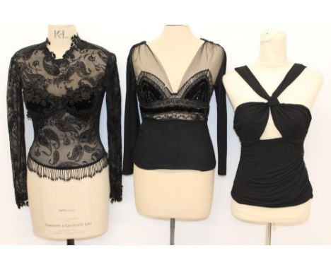 Selection of designer evening tops - including Dolce & Gabanna, Christian Dior, Valentino, Lacroix, Versace, Giorgio Armani, 