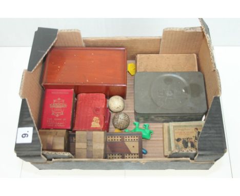 Selection of games - including chess, cribbage, card games, puzzle blocks, etc