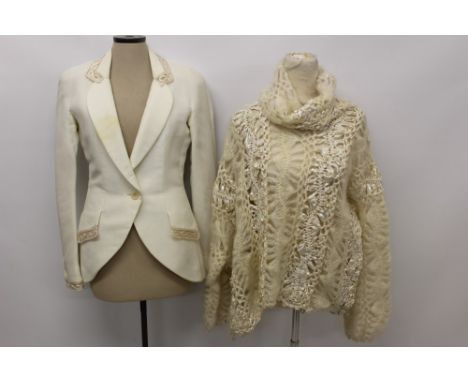 Christian Dior Boutique cream Angora and knotted ribbon oversized asymmetric sweater, together with Christian Dior Boutique c