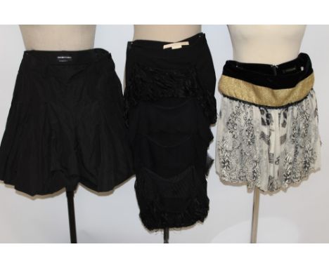 Selection of designer and fashion house short skirts - including Emporio Armani bubble hem skirt, Stella McCartney, Chanel, C