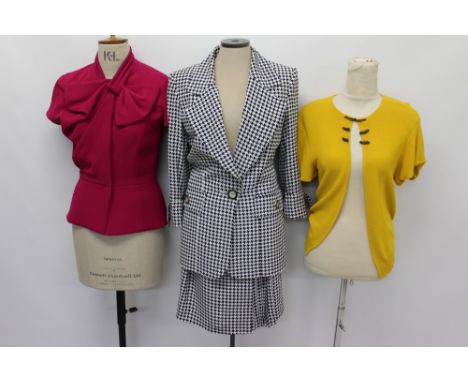 Selection of Christian Dior clothing - mainly Boutique label - including cerise pink short-sleeved peplum jacket with large b