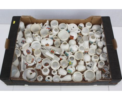 Collection of W. H. Goss crested china - various shapes and crests (1 box)