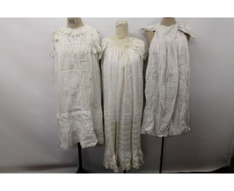 A selection of vintage baby and children's clothing - mainly undergarments and christening gown with petticoats, white cotton