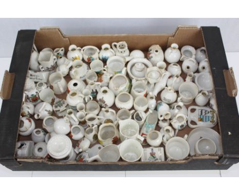 Collection of W. H. Goss crested china - various shapes and crests (1 box)