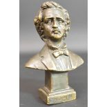Small bronze bust of Chopin 10.5cm H