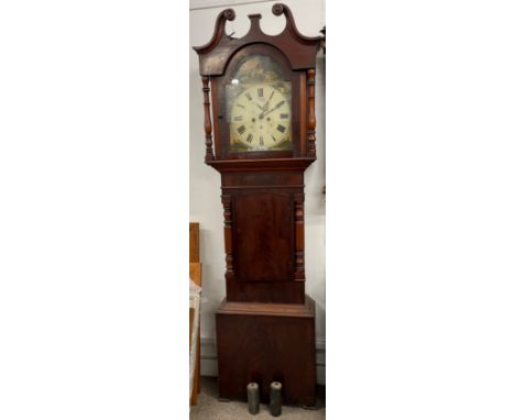 Large Victorian 'Yorkshire' longcase clock, not currently running Ht 223cm W 60cm