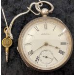 Silver case key wind Waltham pocket watch
