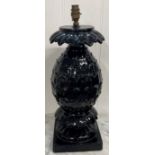Large treacle glaze pineapple shape table lamp
