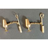 Pair of tested as 15ct gold cufflinks 3.48g