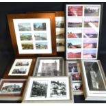 2 sets of framed postcards depicting Louth, Tathwell, Cleethorpes & Grimsby views & selection of