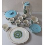 Meakin part dinner service to include 2 cake plates, sugar bowl, milk jug, coffee pot, 5 tea cups, 6