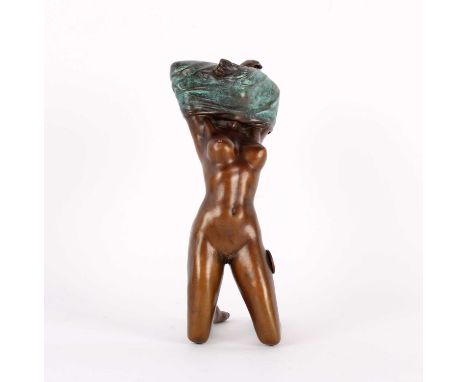 Milo (Miguel Fernando Lopez, Portuguese 1955-) Bronze Female Nude Late 20th century, patinated detail, bearing impressed Milo