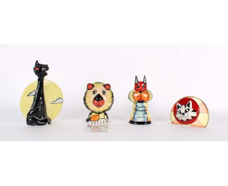 Lorna Bailey "Lenny the Lion" Figure, Further Figure and Two Plaques The first limited edition no. 22/75 with certificate, to