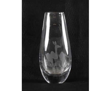 Vicke Lindstrand (Swedish 1904-1983) for Kosta Large Engraved "The Source" Vase Released 1959, no. LG 258 in Catalogue 2, fea