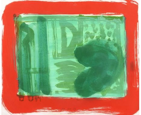 Howard Hodgkin (British 1923-2017) "Green Room" Initialled, dated '86 and numbered AP (Artist's Proof), hand embellished etch