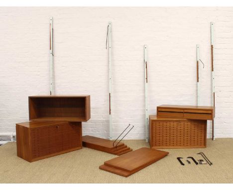 Poul Cadovius (Danish 1911-2011) "Royal System" Teak Wall-Mounted Modular Shelving Set Designed 1948 and manufactured circa 1