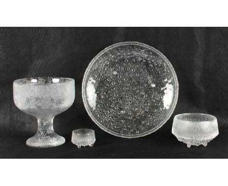 Tapio Wirkkala (Finnish 1915-1985) for Iittala Large "Ultima Thule" Charger, Two Graduated Bowls and Large "Puro" Centrepiece