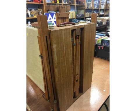 A Brenell MR5 tape recorder and artists box/easel set