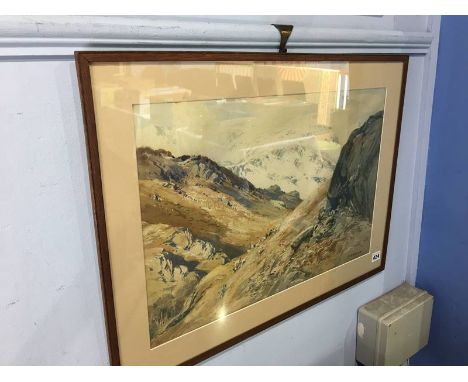 Henry Wilkinson, (1878-1971), watercolour, signed, 'Hounds out hunting in a rural landscape', 36x53cm