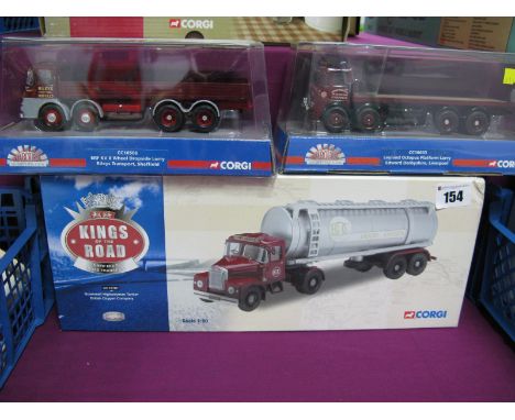 Three 1/50th Scale Model Diecast Lorries By Corgi, includes # CC10701 Scammell Highwayman, British Oxygen of Rotherham. Also 