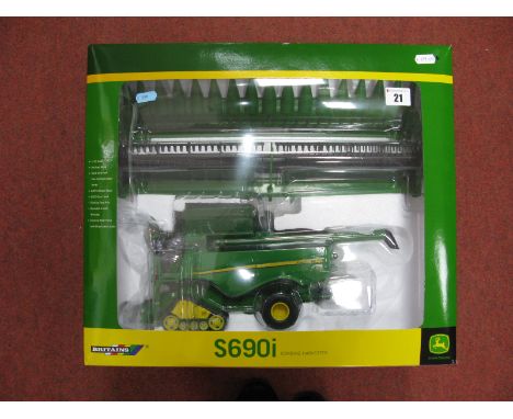 A Boxed Britains John Deere 1/32nd Scale # 42845 Diecast Model S690i Combine Harvester.