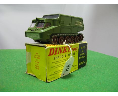 Dinky Toys No. 353 SHADO 2 Mobile 1st Type, with smooth flip top and brown wheels. Overall very good plus. Missing missile/sl