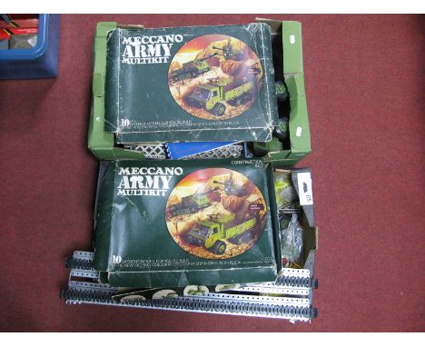 A Quantity of Assorted Meccano Components, Including Army Multi kit, playworn, (Two Boxes)